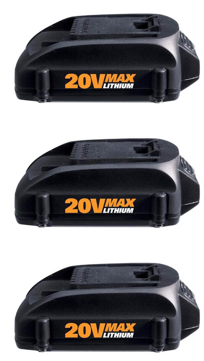 Three) WORX WA3525 20-volt Lithium Battery for WG160 Grass Trimmer and Edger