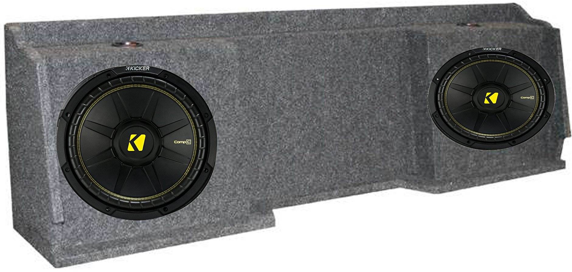 2) Kicker 44CWCS124 12 Inch Subwoofers + GMC Chevy Silverado Ext Cab '99-06 Box