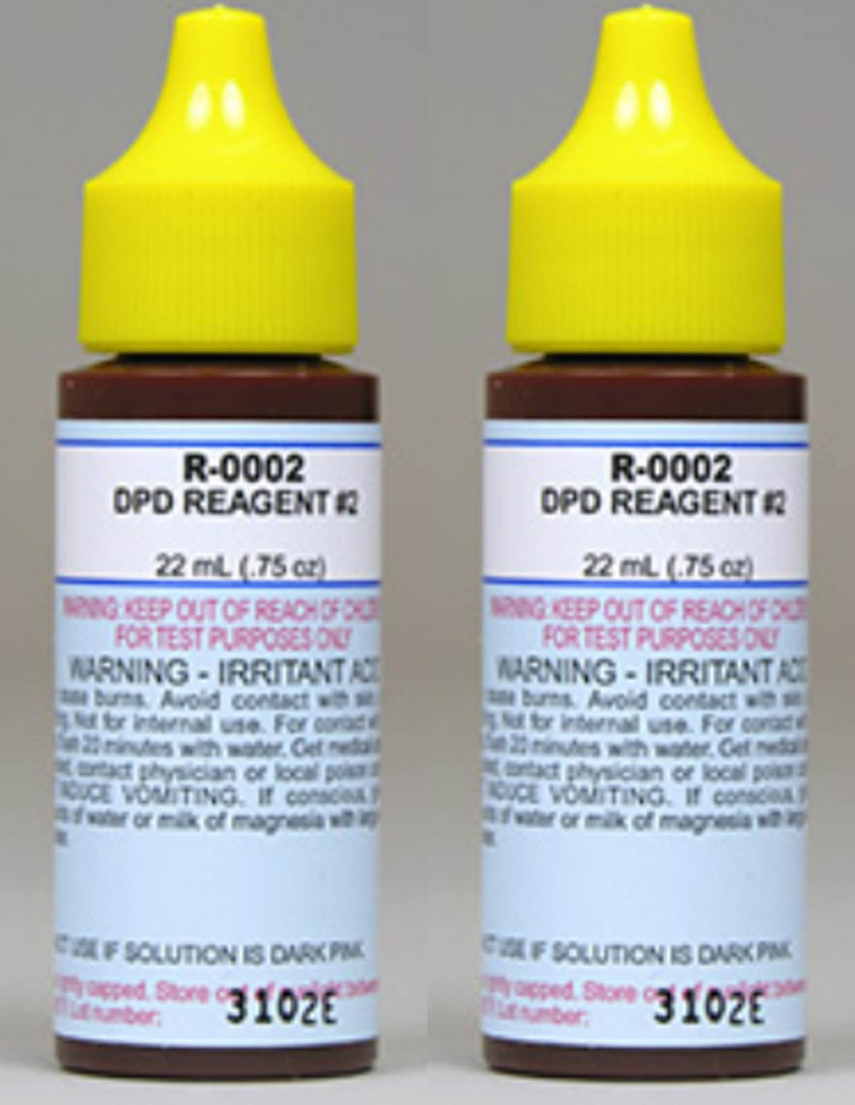 2) Taylor R-0002 Swimming Pool Spa Test Kit DPD Reagent #2 .75 Oz Refill Bottles