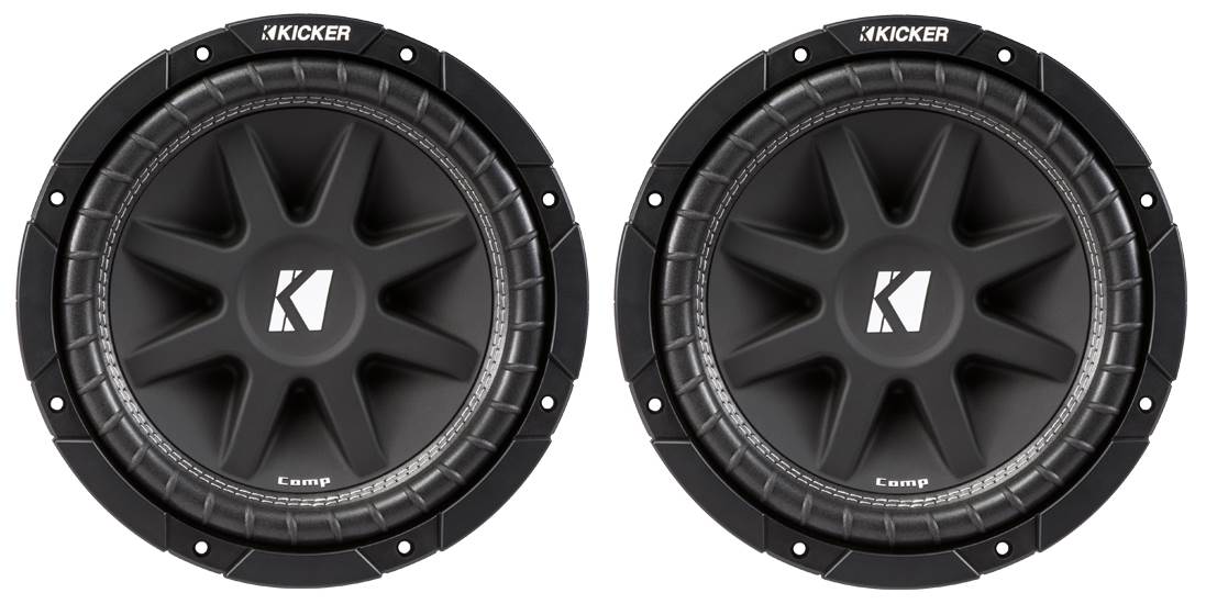 Kicker 600 Watt 12" Subwoofers (Pair) + Sealed Box Enclosure + Amp + Wiring Kit