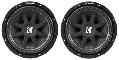 Kicker 600 Watt 12" Subwoofers (Pair) + Sealed Box Enclosure + Amp + Wiring Kit