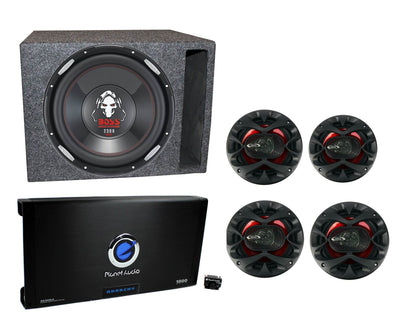Boss Audio 12 Inch P126DVC Ported Subwoofer + 4) 6.5" Speakers + 5 Channel Amp