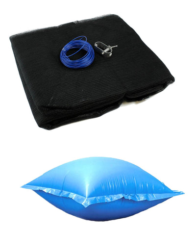 Swimline 15' Round Above Ground Leaf Net Pool Cover + Winter Closing Air Pillow - VMInnovations