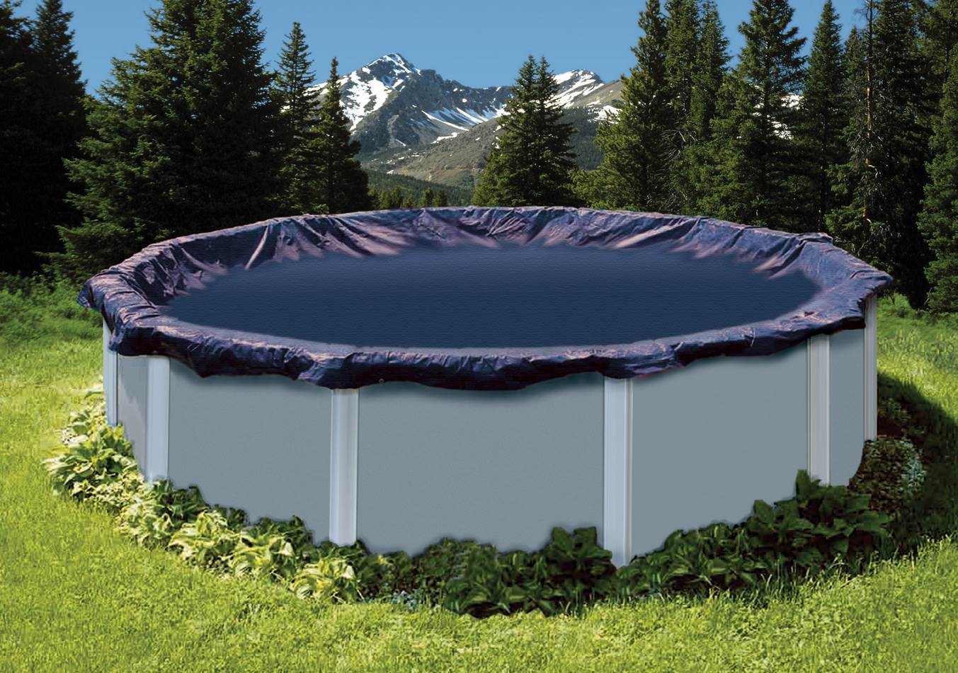 Swimline 15' Round Above Ground Leaf Net Pool Cover + Winter Closing Air Pillow - VMInnovations