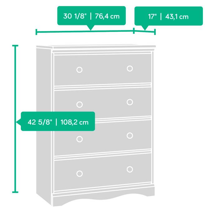 Sauder Woodworking 416532 Pogo Kids 4-Drawer Bedroom Chest Dresser (Open Box)