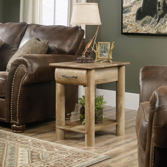 Sauder Woodworking Boone Mountain Living Room Log Cabin End Table Oak - Open Box