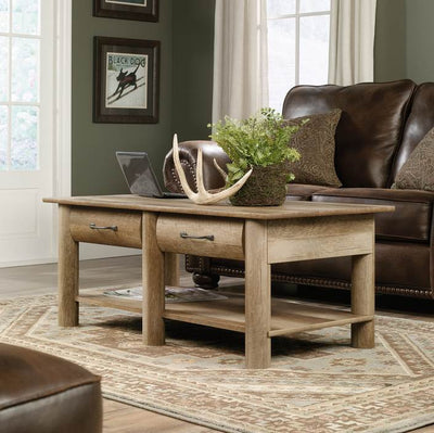 Sauder Woodworking Boone Mountain Log Cabin Coffee Table Craftsman - Open Box