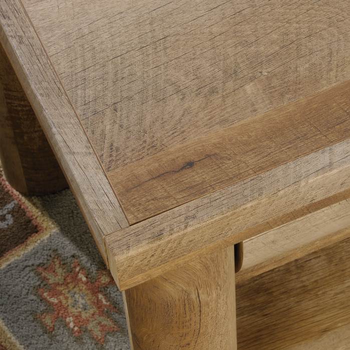 Sauder Woodworking Boone Mountain Living Room Log Cabin Side Table Oak -Open Box