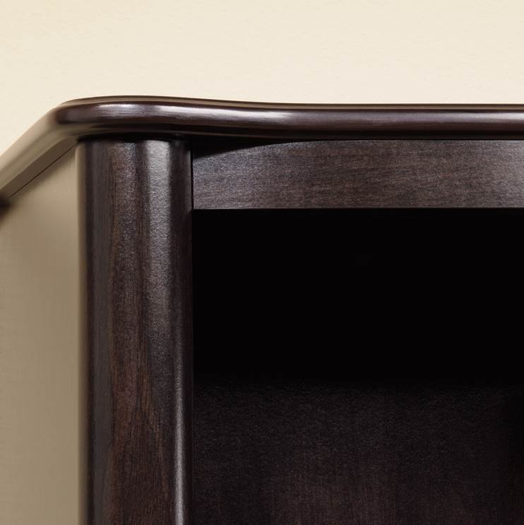 Sauder Woodworking 416775 Library w/Doors Bookcase Jamocha Dark Wood (Open Box)