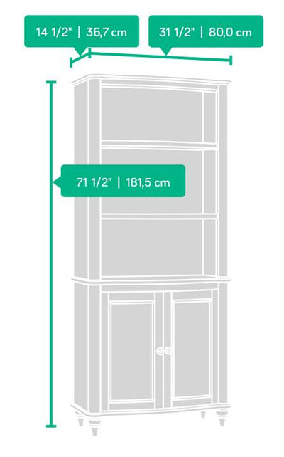 Sauder Woodworking 416775 Library w/Doors Bookcase Jamocha Dark Wood (Open Box)