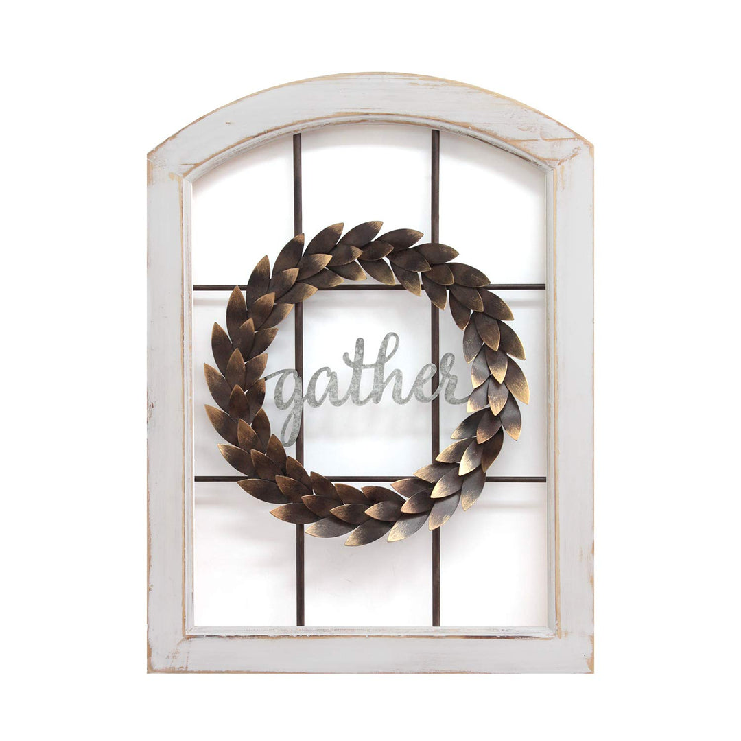 Stratton Home Decor Gather Bronze Wreath Window Wall Decor (Open Box) - VMInnovations