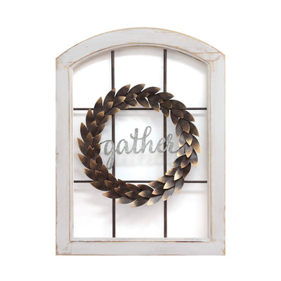 Stratton Home Decor Gather Bronze Wreath Window Wall Decor (Open Box)