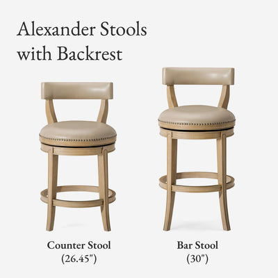 Maven Lane Stool, Weathered Oak Finish w/Avanti Bone Vegan Leather (Used)