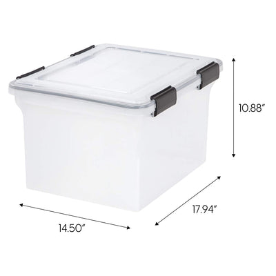 IRIS USA 32qt Clear Letter & Legal Size Weather Tight Storage Container (6 Pack)