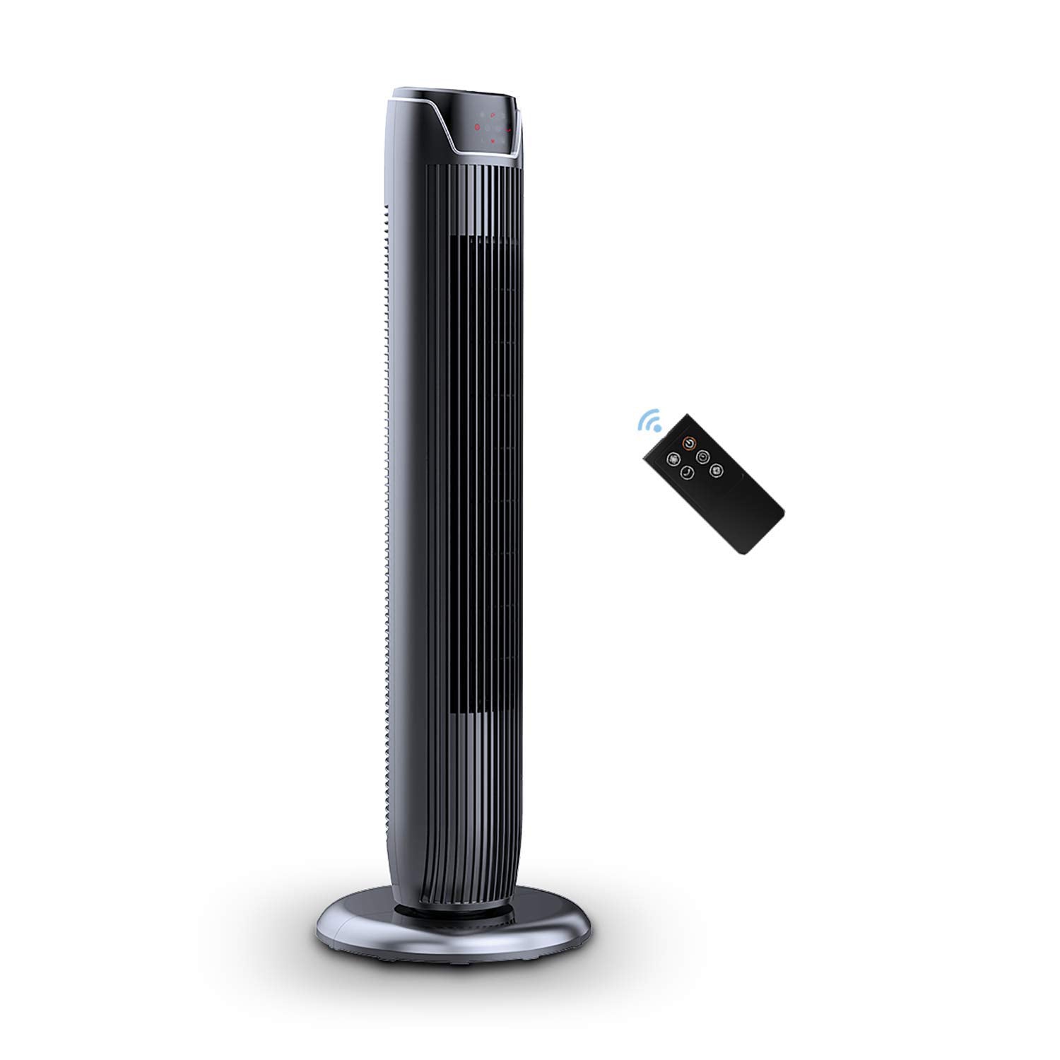 PELONIS 36" 3 Speed Oscillating Pedestal Tower Fan with Remote, Black (Used)