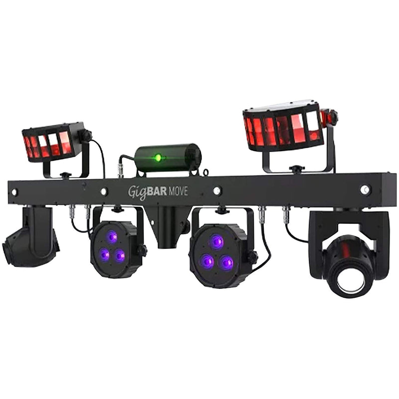 Chauvet DJ Gig Bar Move 5-in-1 LED Lighting System with 2 Moving Heads, Black