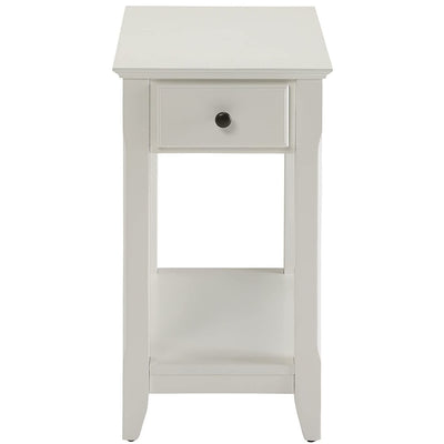 ACME Bertie Rectangular 1-Drawer Home Decor Wooden Side Table, White (Used)