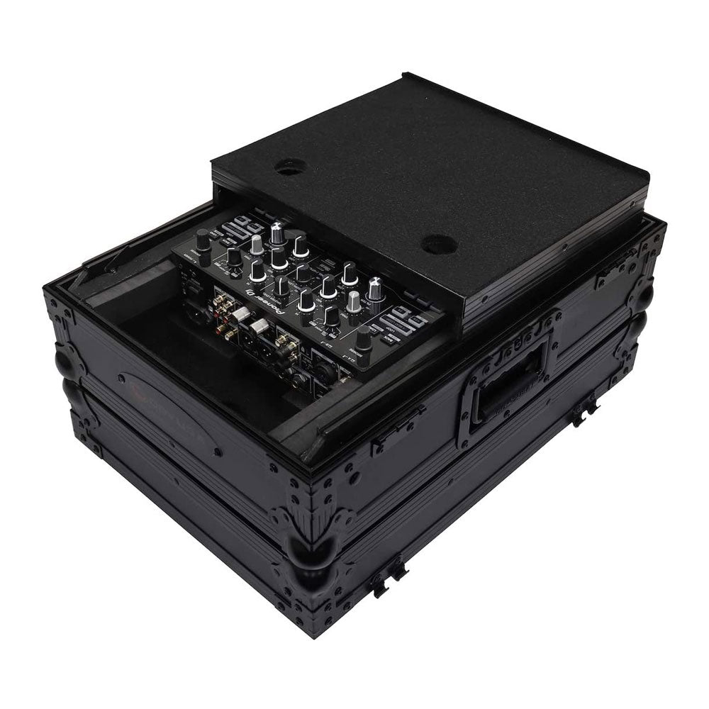Odyssey Black 10 Inch Format DJ Mixer Case with Extra Deep Rear Compartment - VMInnovations
