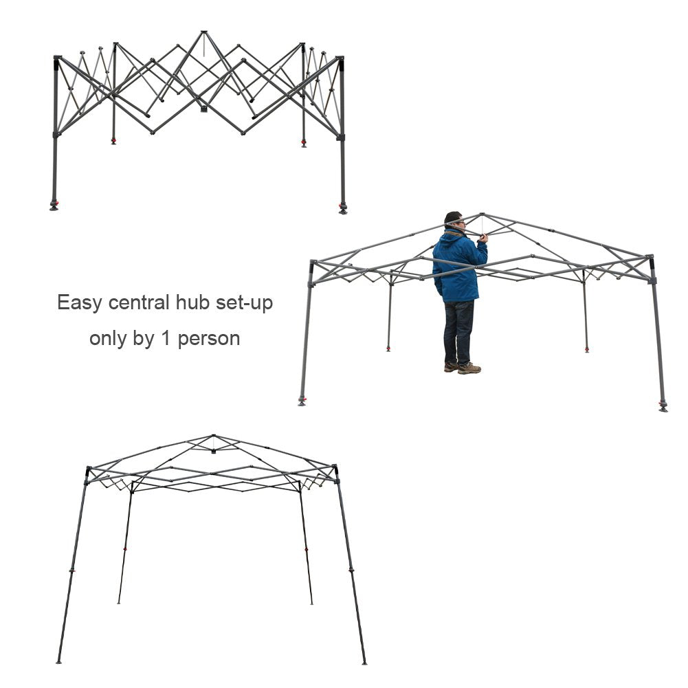 Crown Shades 11 x 11 Feet Straight Leg Rust Resistant Canopy, Blue (Open Box)