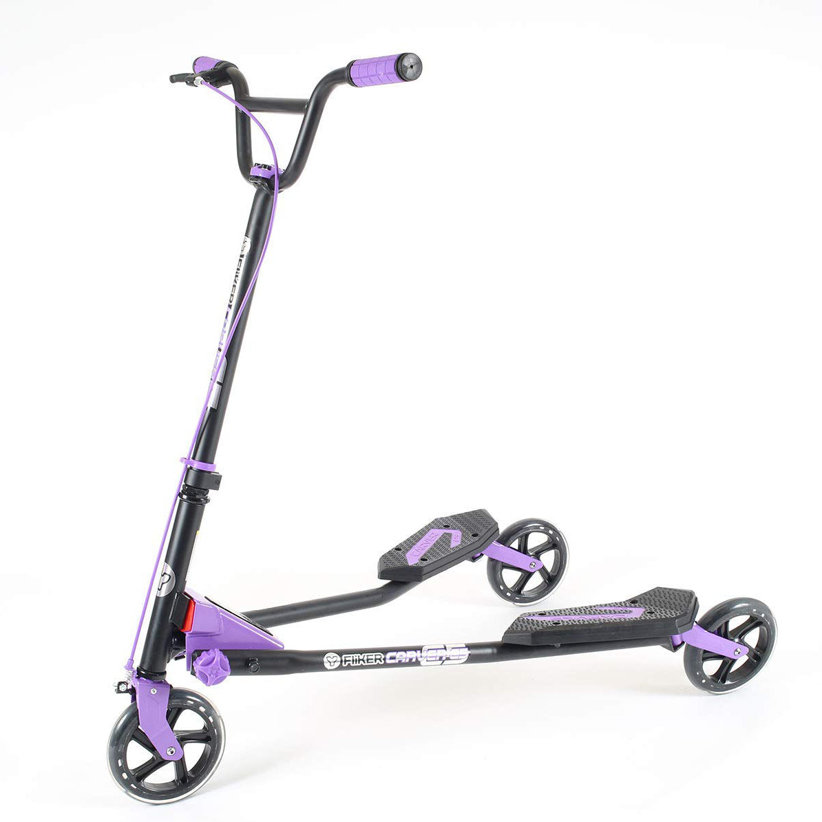 Yvolution Y Fliker Carver C5 Kids/Adult Foldable Wiggle Drifting Scooter, Purple