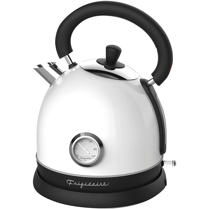 Frigidaire 1.8 Liter Retro Stainless Steel Electric Hot Water Tea Kettle, White