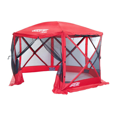 Clam Quick Set Escape Sport Screen Canopy Gazebo Tailgate Tent, Red/Red (2 Pack)
