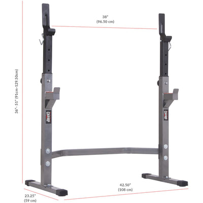 Body Champ Two Piece Set Olympic Weight Bench with Squat Rack, Gray (Open Box)