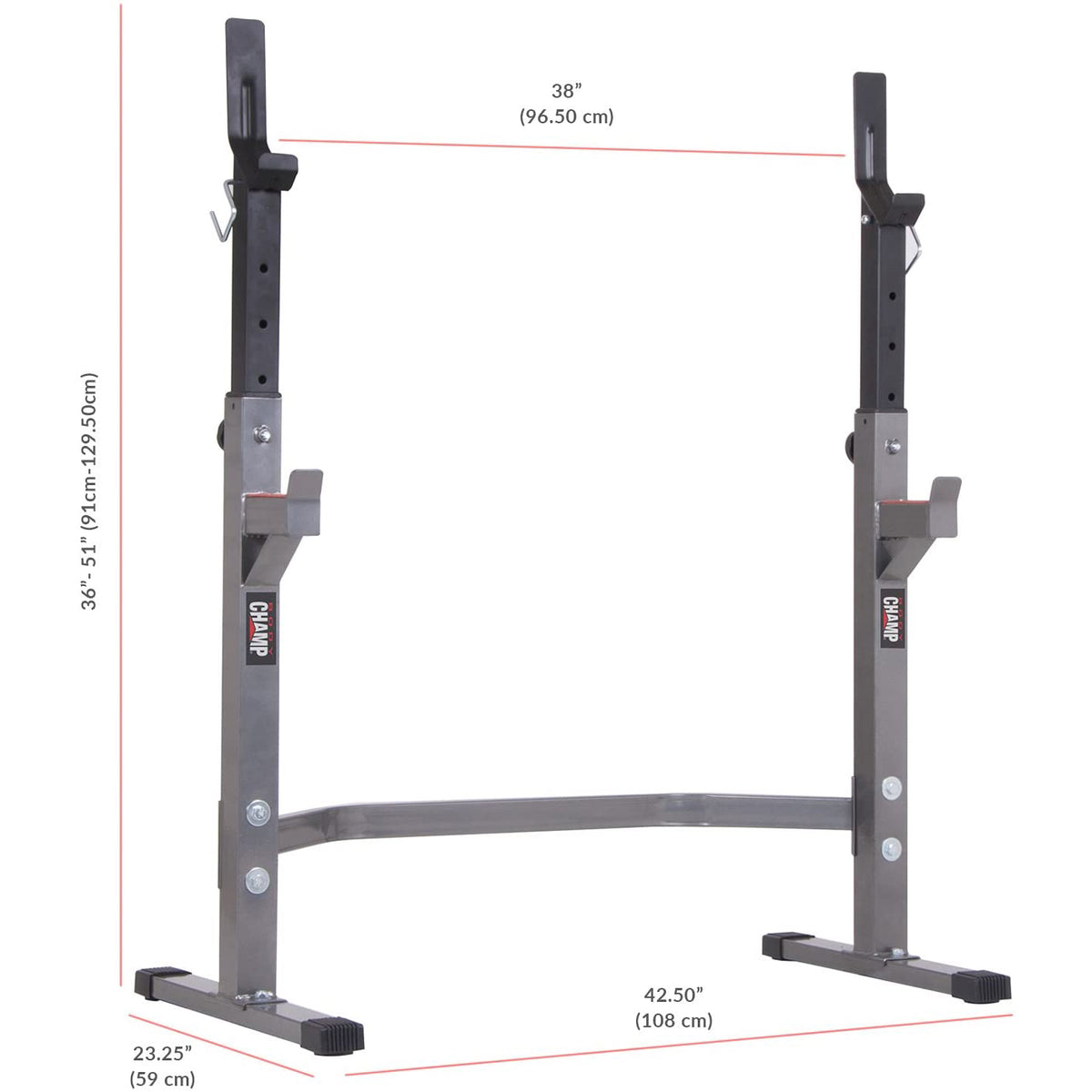 Body Champ Two Piece Set Olympic Weight Bench with Squat Rack, Gray (Used)