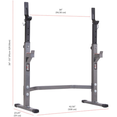 Body Champ PRO3900 Two Piece Set Olympic Weight Bench with Squat Rack, Gray