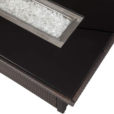 Endless Summer 44x32 in Patio Gas Fire Pit Table, Brown (Certified Refurbished)