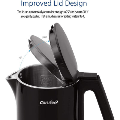 Comfee Stainless Steel Double Wall Cool Touch Cordless Electric Kettle(Open Box)
