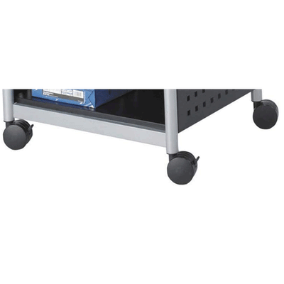Safco Desk Side Scoot Swivel Wheel Mobile Printer and Machine Stand Cart, Black