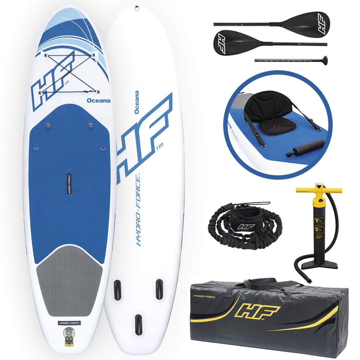 Inflatable Stand Up Lake Paddle Board Bundled w/ Inflatable Stand Up Board Kayak