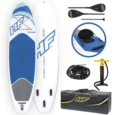Inflatable Stand Up Lake Paddle Board Bundled w/ Inflatable Stand Up Board Kayak