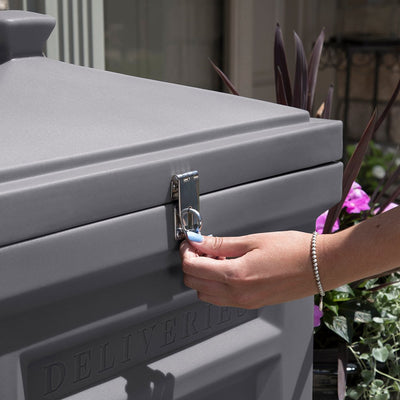 Step2 Deluxe Outdoor Mail Package Delivery Box Container, Manor Gray (Damaged)