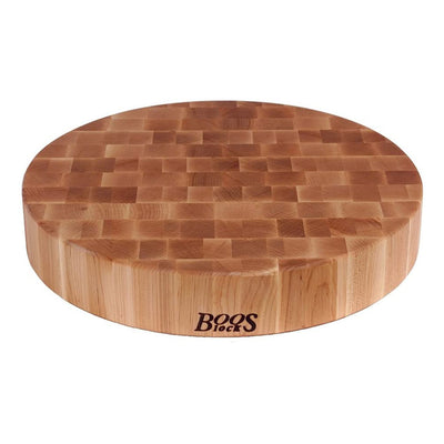 John Boos Maple Wood 18 Inch Round Chopping Block and Board Maintenance Set - VMInnovations