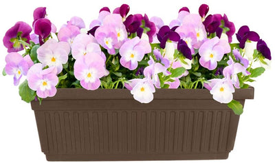 HC Companies VNP30000E21 29.5-Inch Fluted Plastic Venetian Flower Box, Chocolate - VMInnovations