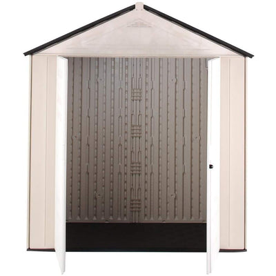 Rubbermaid 7' x 3' Double Wall Plastic Outdoor Storage Shed and Accessories