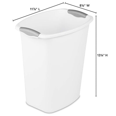 Sterilite 10358006 3 Gallon/11.4 Liter Wastebasket with Titanium Inserts, White