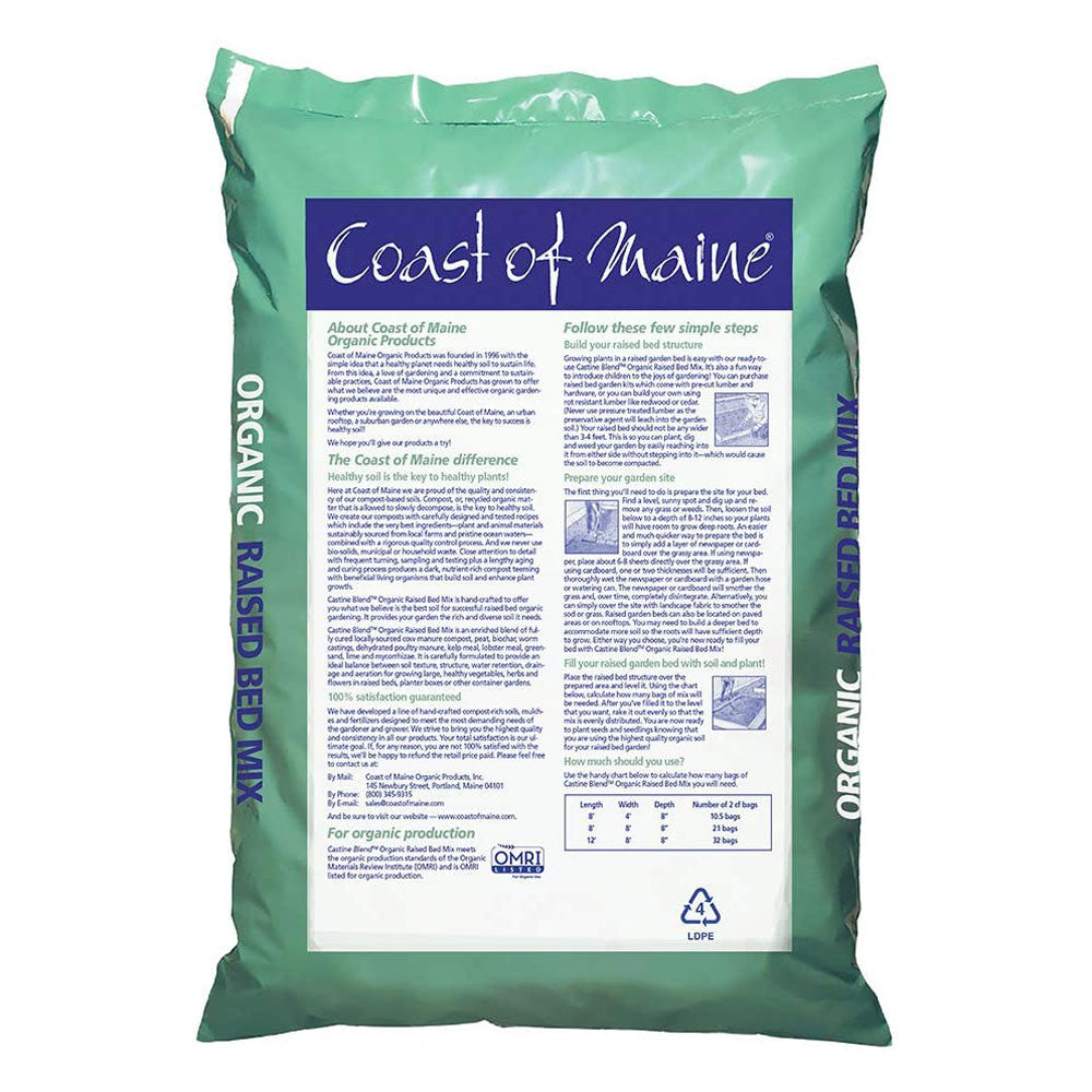 Coast of Maine Castine Blend Raised Bed Gardening Soil Mix, 1 Cu Ft (10 Pack) - VMInnovations