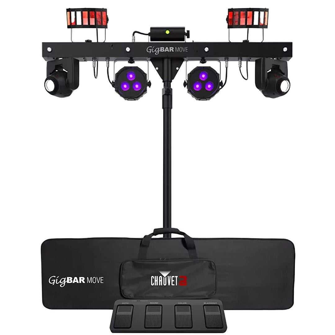 CHAUVET DJ Gig Bar Move 5-in-1 LED Lighting System with 2 Moving Heads, Black