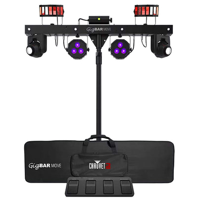 CHAUVET DJ Gig Bar Move 5-in-1 LED Lighting System with 2 Moving Heads, Black - VMInnovations
