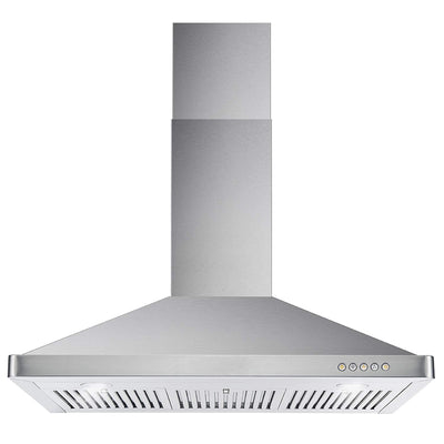 Cosmo 36 In Wall Mount Range Hood with Push Control, Stainless Steel (For Parts)