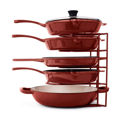 Cuisinel 12.2 In Extra Large 5 Pan & Pot Organizer 5 Tier Rack, Red (Open Box)