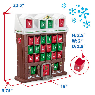 Step2 My First Advent Month Calendar Snowy Holiday Cottage w/ Individual Bins