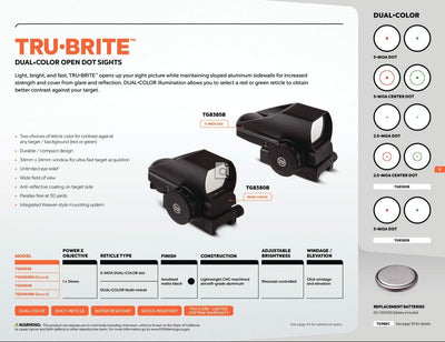 TruGlo TruBrite Weaver Mount Reticle Dual Color Open Dot Hunting Sight (Used)