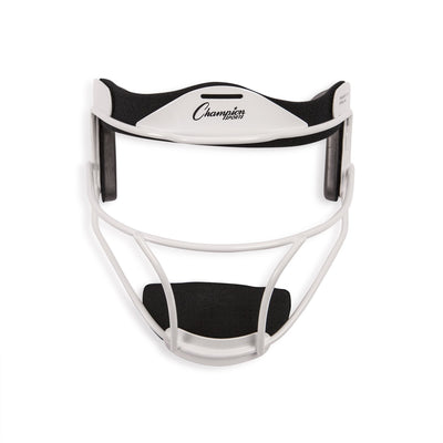 Champion Sports Adjustable Adult Softball Fielder's Face Mask, White (Open Box)