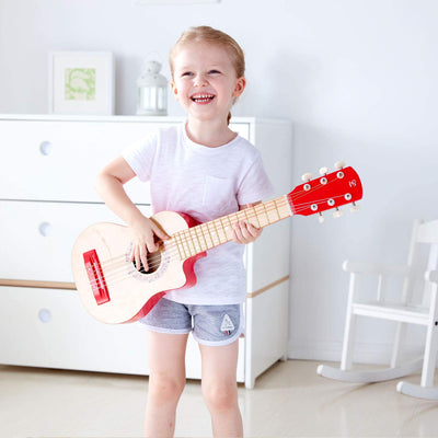 Hape Flame First Kids Wooden Toy Guitar Ukelele Musical Instrument (Open Box)