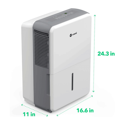 Vremi 50 Pint 4,500 Square Foot Portable Dehumidifier for Large Spaces, White