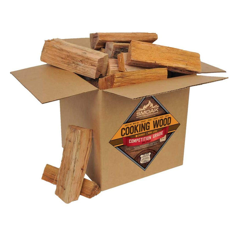 Smoak Firewood Kiln Dried Cooking Wood Mini Logs, Hickory, 8-10lbs (Open Box)